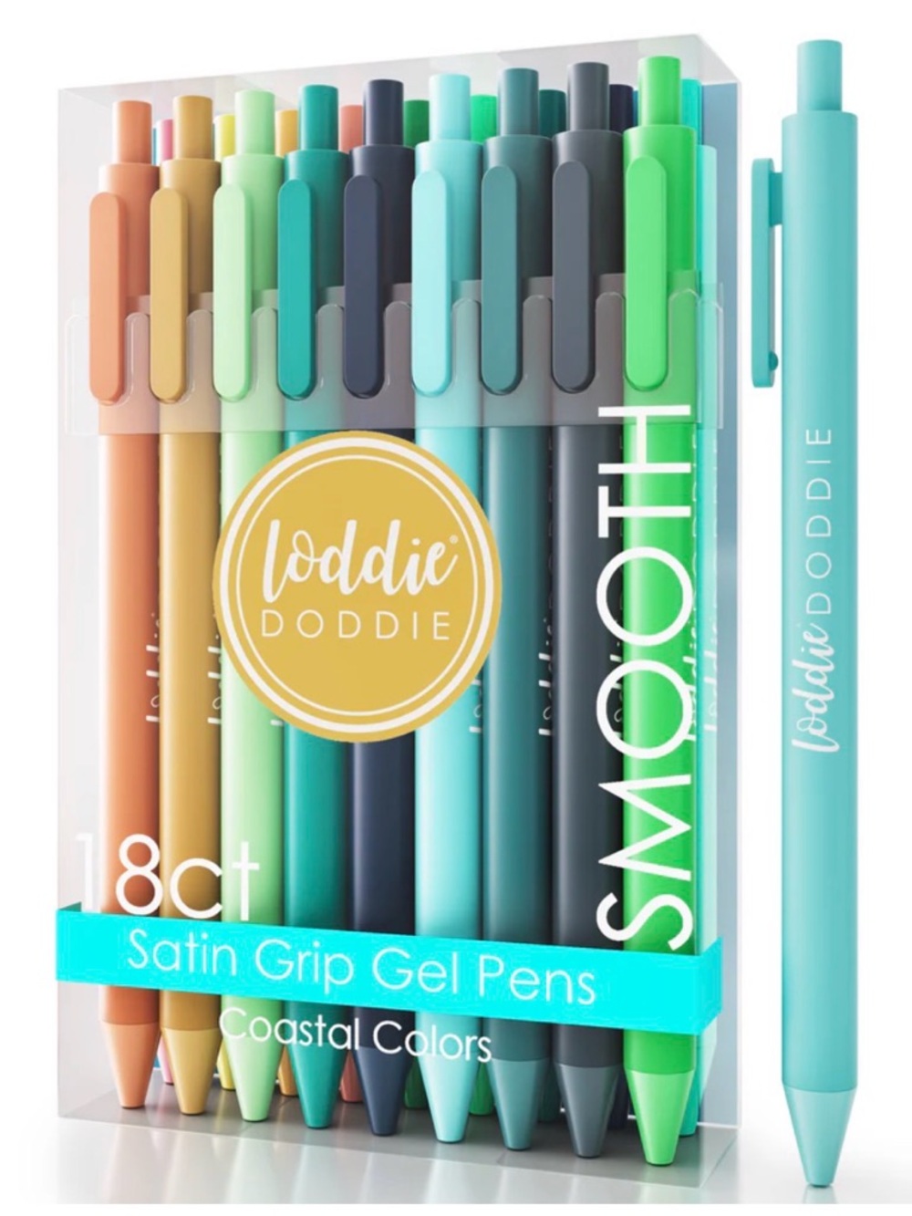 Loddie Doddie 18 Satin Grip Gel Pens - Coastal Colors